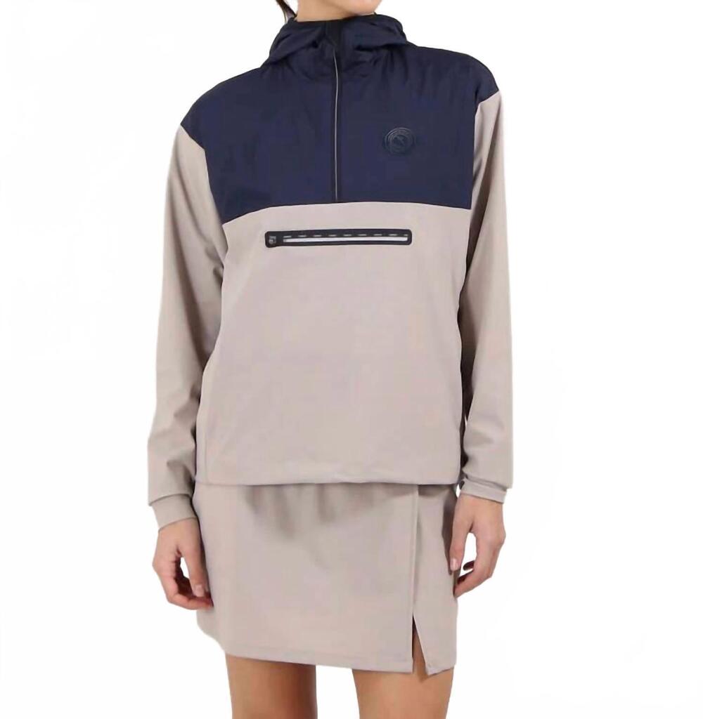 NEW CHERVÒ USA renata 1/2 zip windbreaker pullover sweater in timeless navy